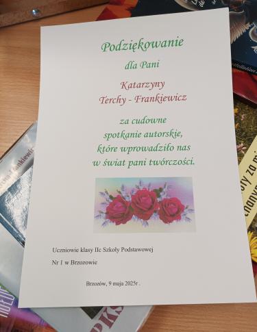 Podziękowanie dla autorki 