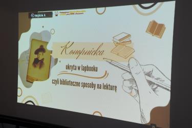 Karta tytułowa prezentacji „Konopnicka ukryta w lapbooku”